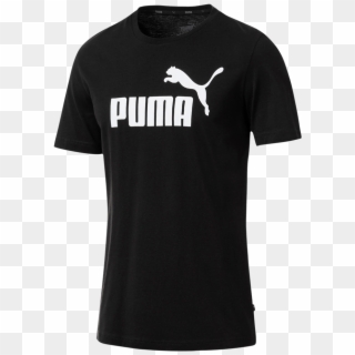 Ess Logo Tee Herre T-shirt Fra Puma - Black T Shirt Invisible Clipart
