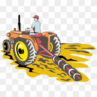 Jpg Freeuse Agriculture Clipart Tractor - Tractor With Farmer Clipart - Png Download