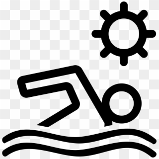 Swimmer In Water Waves Under The Sun Comments - Sea Icon Png Clipart