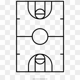 Basketball Court Coloring Page - Cancha De Baloncesto Para Colorear Clipart