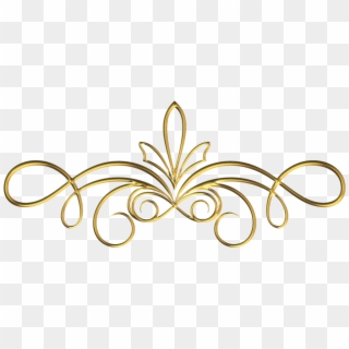 Free Snowflake Divider Clipart - Wedding Gold Scroll Clipart - Png Download