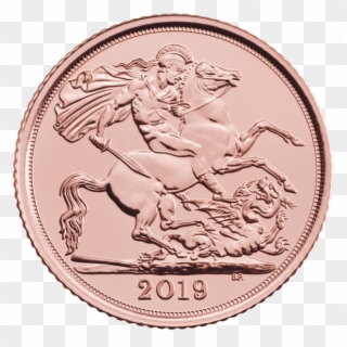 Half Sovereign Elizabeth Ii Gold Coin Front - Royal Mint 2019 Bullion Sovereign Clipart