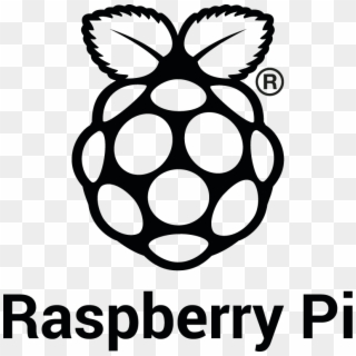 Rpi Logo Black Stacked Reg Screen - Raspberry Pi Logo Black And White Clipart