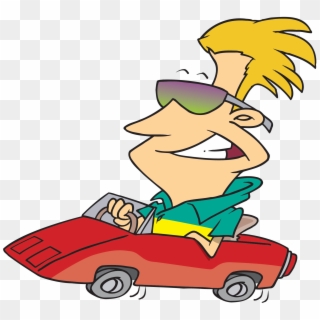 Cartoon Clipart Image Funny Cartoon Guy Driving His - Cartoon Guy In Car - Png Download