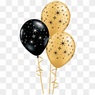 Picture - Black And Gold Balloons Transparent Clipart