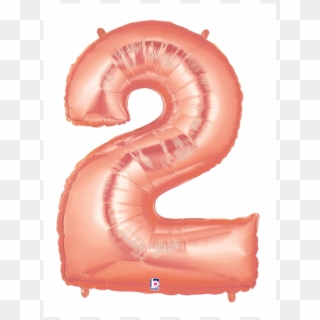 Rose Gold Number 2 Megaloon Balloon Numbers - 123 Number Balloons Clipart