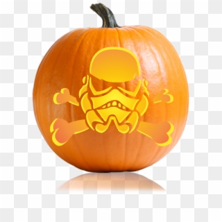 Storm Trooper Skull Crossbones - Scary Pumpkin Carving Stencils Clipart