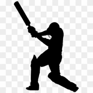 Cricket Batsman Vector Png - Cricket Player Silhouette Png Clipart