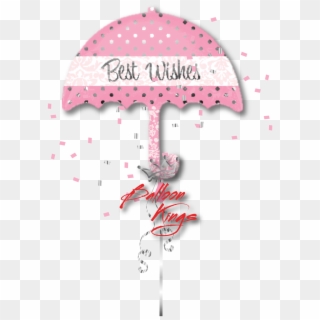 Best Wishes Pink Umbrella - Bridal Shower Umbrella Clipart