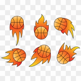 Basketball On Fire Vectors - Cartoon Clipart