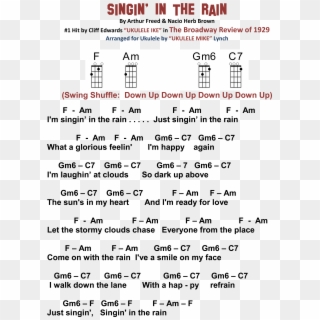 Singin In The Rain - Singing In The Rain Ukulele Chords Clipart