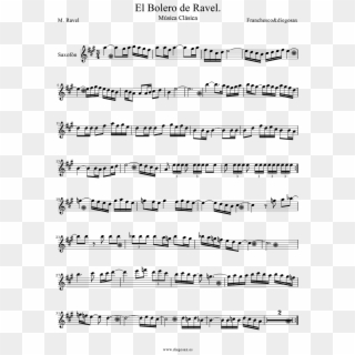 El Bolero De Ravel Saxof%c3%b3n-1 - Snow Fairy Flute Sheet Music Clipart