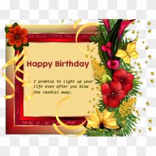 Exclusive Happy Birthday Wishes Cards With Flowers - Happy Birthday Friends Frame Clipart