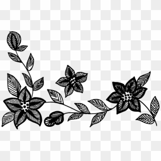 Free Download - Black And White Flower Png Clipart