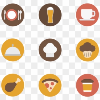 Linear Food Set - Food Flat Icon Png Clipart