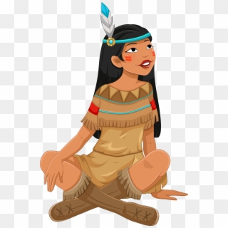 Transparent Native American Girl Clipart - Native American Girl Clipart - Png Download