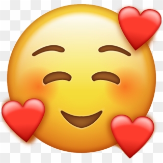 Iphone Emoji, Ios Emoji [download New Emojis] - Smile Emoji With Hearts Clipart