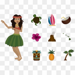 Hawaiian Emojis - Cartoon Clipart