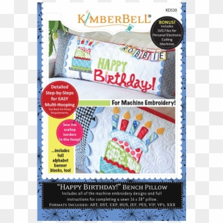 Kimberbell Designs Happy Birthday Bench Pillow Embroidery - Kimberbell Clipart