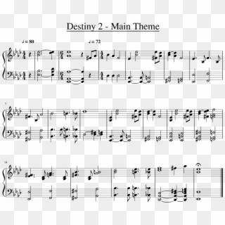 Main Theme Sheet Music For Piano Download Free In Pdf - Destiny 2 Theme Sheet Music Clipart