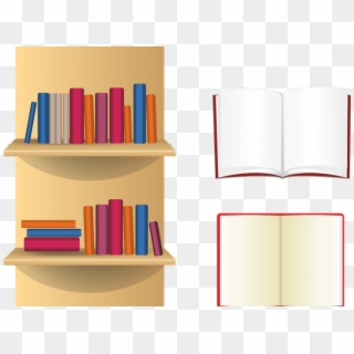 Shelf Clipart Full Bookshelf - Bookcase - Png Download