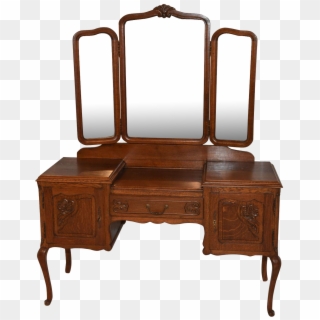 Nicely Sized Vintage Dressing Table With Mirrors - Table Clipart