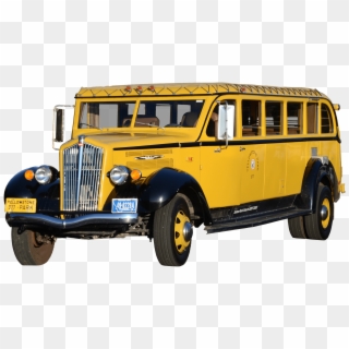 Bus, Yellow, Oldtimer, White, Old, Usa, Png, Isolated - Antique Car Clipart