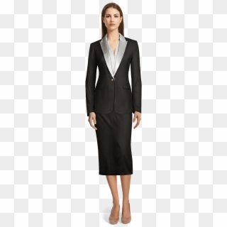 Woman In Pantsuit Standing Clipart