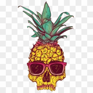 Skull Calavera Creative Tropical Fruit Pineapple Drawing - Pineapple Skull Clipart