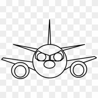 Plane Clipart Front - Airplane Front View Clipart - Png Download