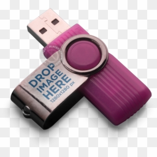Purple Usb Flash Drive Mockup Lying On A Transparent - Usb Png Mockup Clipart