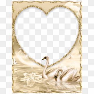 Beautiful Golden Png Frame With Swan - Beautiful Golden Photo Frames Clipart