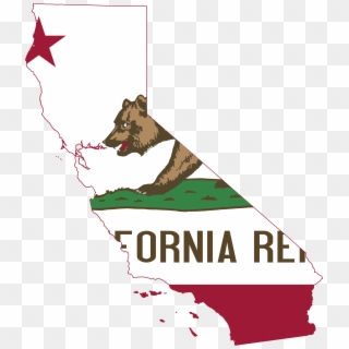 California Flag Images - California Map With Flag Clipart
