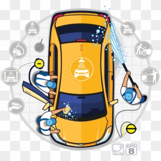 Car Wash Auto Detailing Illustration - Car Washing Illustration Clipart