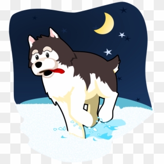 Husky Playing In The Snow - Siberian Husky Clipart
