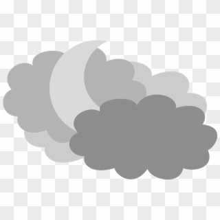 Moon In The Clouds Night Sky Weather Forecast - Cloud Clipart