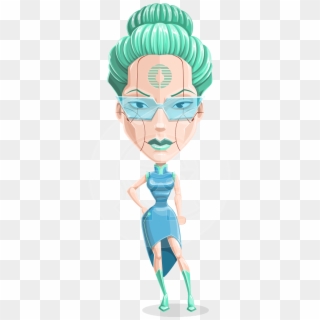 Tania The Wise Cyborg Woman - Wise Futuristic Characters Clipart