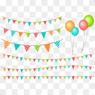 Birthday Party Decoration Items Vector Png Image, Color - Free Birthday Bunting Clipart