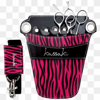 Hairdressing Scissor Pouches Kassaki Pink Zebra Floral - Brush Clipart