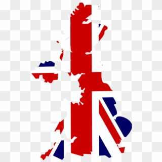 Great Britain,united - Flag On Map United Kingdom Clipart