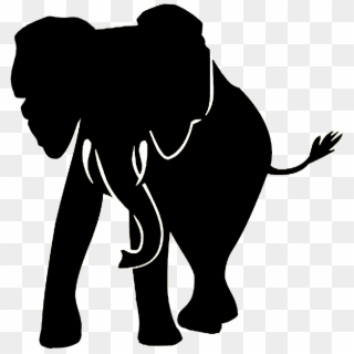 Image Freeuse Download Clip Art Black Frontal Of - Elephant Silhouette Transparent - Png Download