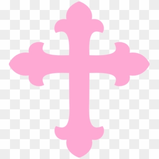 Light Pink Cross Clip Art At Clker - Baby Pink Pink Cross - Png Download