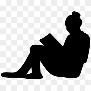 Silhouette Woman Reading Book Sitting - Silhouette Reading Png Clipart
