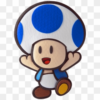 Blue Toad Happy - Toad Paper Mario Sticker Star Clipart