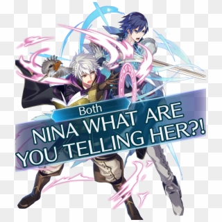 With M Robin And Chrom's Critical Art Saying "nina - Fire Emblem Heroes Attack Clipart