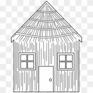 Houses Clipart Group Image Black And White Download - Three Little Pigs Straw House Coloring Pages - Png Download