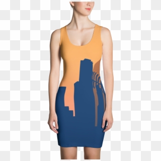 Houston Baseball Sunrise Skyline Sublimation Dress - Dress Clipart
