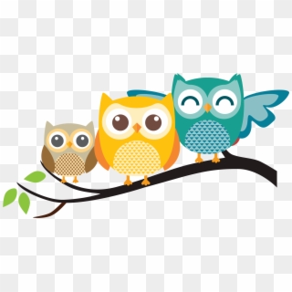 Pastel Clipart Owls - Family Owl Png Cartoon Transparent Png