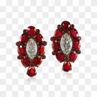 Ruby And Diamond Earrings Clipart