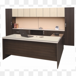 Office Table With Back Drop - Cabinetry Clipart